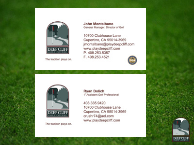 Deep Cliff Golf Course Business Cards business cards golf graphic design mobile print uxui