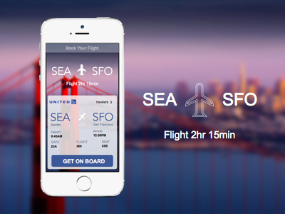 United Airlines Flight Card Concept flight graphic design mobile travel uxui web design
