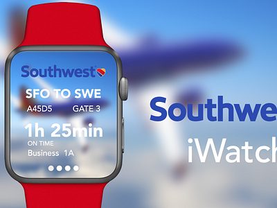 Southwest Airlines iWatch - Concept design designer iwatch mobile photoshop sketch startup ui ux