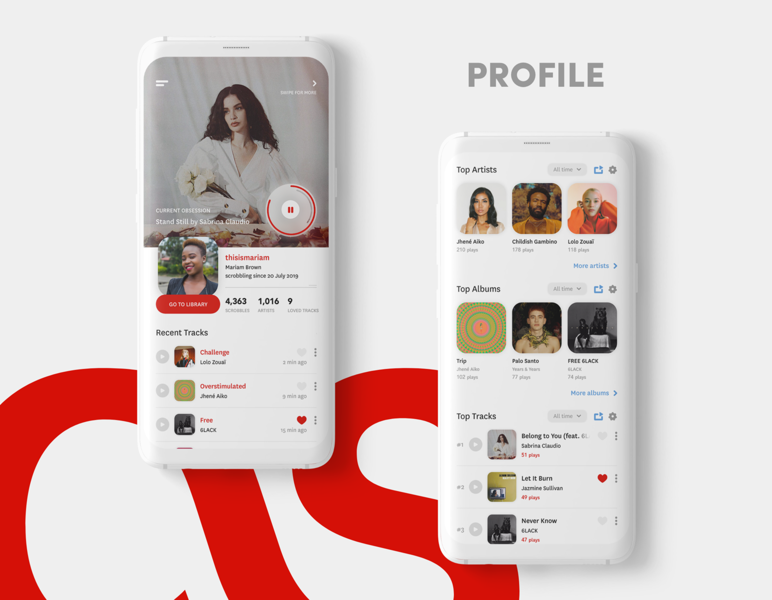 Last.fm App Redesign by Elsa Amri on Dribbble