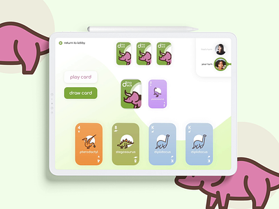 Dinosaur Card App adobe adobexd animation app app design card design dinosaur freelance freelance designer game ipad mobile tablet ui ui design ux ux design