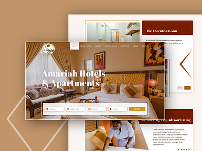 Amariah Hotel Website adobexd design freelance freelance designer ui ui design ux ux design web website xd