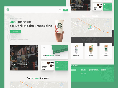 Starbucks Indonesia website app coffee design drinks flat minimal starbucks ui website