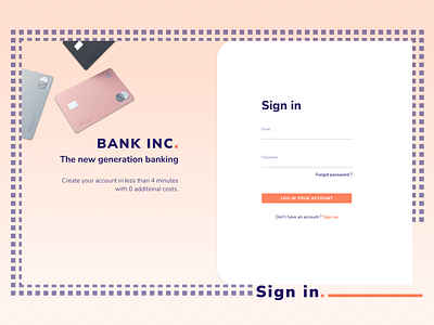 Sign in page - Bank Inc design signin ui website website design