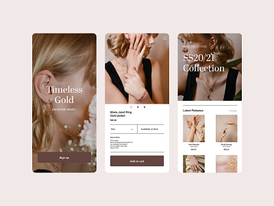 Timeless Gold - Mobile website concept design jewelry website mobile design ui website
