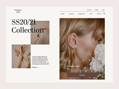 Timeless Gold - Homepage concept design design jewelry newsletter ui website
