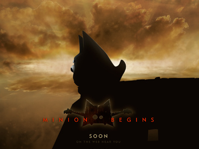 Minion Begins batman landing page parody poster