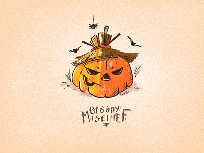 Bloody Mischief doodle evil haloween hand drawn icon design icons illustration pumpkin spooky
