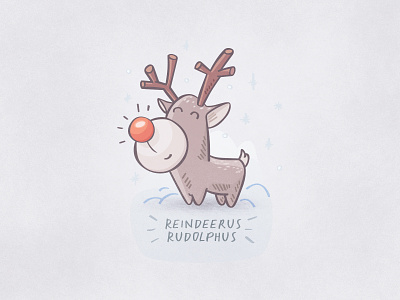 Holiday Creatures - Reindeerus Rudolphus christmas clipart doodle hand drawn holidays icon design icons illustration reindeer rudolph tinyart
