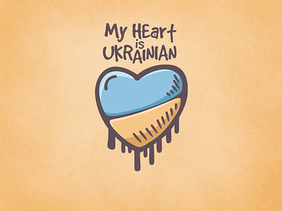 My Heart Is Ukrainian doodle hand drawn icons illustration stop war ukraine
