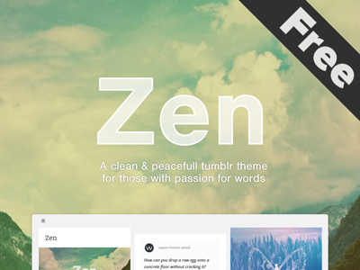 Zen - Free Tumblr Theme free freebie minimal template theme tumblr white zen
