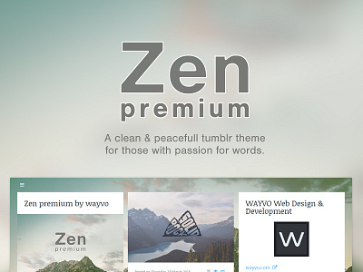 Zen Premium Tumblr Theme clean peacefull premium theme tumblr web design zen