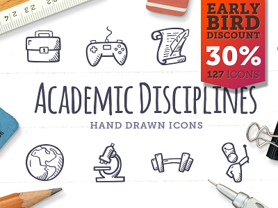 Academic Disciplines - Early Bird -30% clipart creativemarket doodle hand drawn icon design icons tinyart