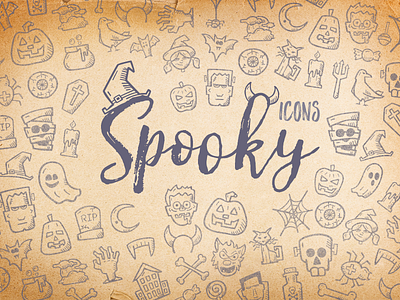 Spooky Icons doodle halloween hand drawn icons spooky tiny art