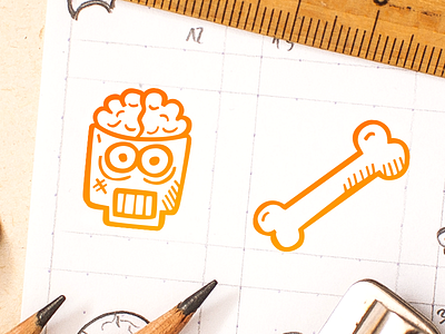Spooky Icons - Brainzzzz doodle halloween hand drawn icons spooky tiny art