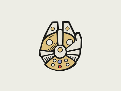 Millennium Falcon doodle hand drawn icons space star wars tiny art