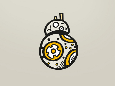 BB8 doodle hand drawn icons space star wars tiny art