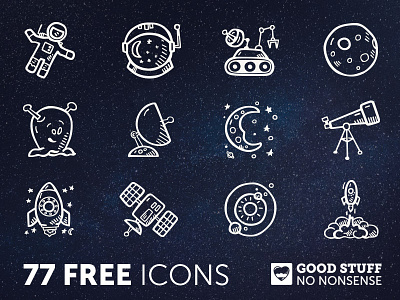 77 FREE Space Icons - Hand Drawn doodle free icons freebie hand drawn icon icons rick and morty sketch space star wars