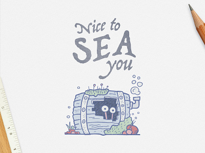 Nice To See You clipart creativemarket cute doodle doodle art funny hand drawn illustration nautical sea tinyart