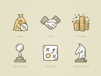Finance And Strategy business chess clip art clipart doodle finance hand drawn icon icon design icons illustration strategy tiny art