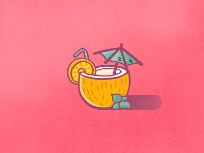 Coconut Drink - Summer Icons doodle hand drawn icon design icons illustration summer summer icons