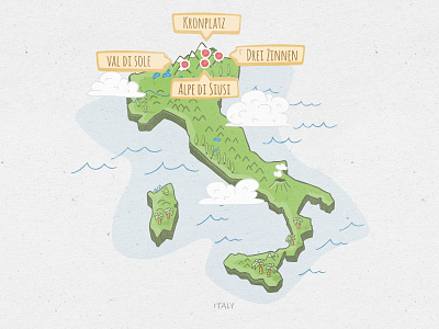 Italy - Hand Drawn Map doodle doodleart hand drawn illustration italy map