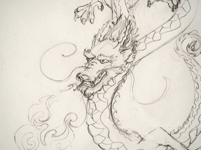 Golden dragon for golden numbers - sketch character design chinese dragon dragon drawing sketch work in progress