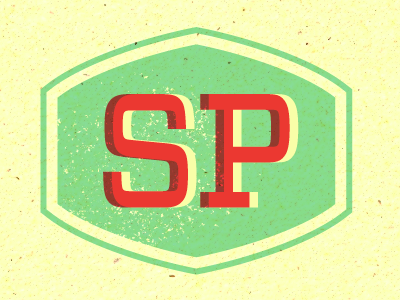SP logo letterpress logo texture
