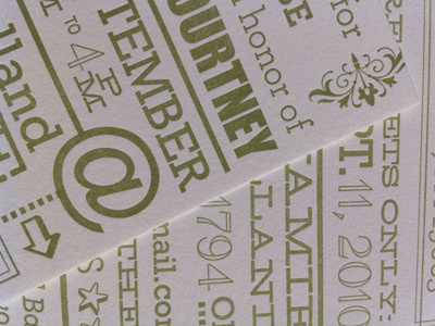 Bridal Shower Final invite letterpress typography