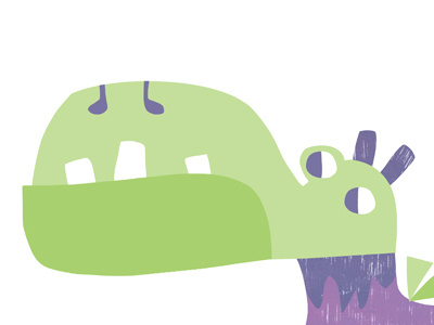 Hippasphynx green hippo kid art monster purple sorryyourehappy sphynx