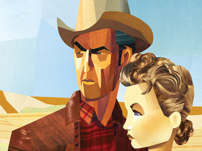 Winchester '73 character design collage cowboy gun fighter illustration james stewart jimmy stewart portrait western