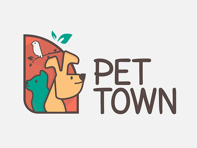 pet town logo branding design logo