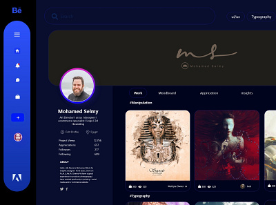 behance redesign profile ui