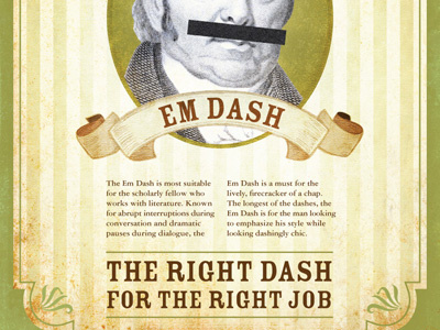 Dashing Gents – Em Dash mixed media poster typography