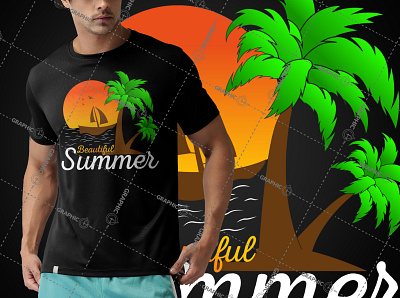 Beautiful Summer Custom T-Shirt Design funny tshirt illustration logodesign shirt summer design summer logo summer tshirt t shirt design tee tshirt tshirtdesign