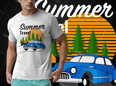 Custom Illustrated T Shirt Design For Summer Travel funny tshirt illustration logodesign shirt summer design summer logo summer tshirt t shirt design tshirtdesign typography vector vintage design