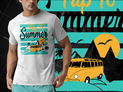 trip to Summer Custom T-Shirt Design funny tshirt illustration logodesign summer design summer logo summer tshirt tee tshirtdesign typography vintage design