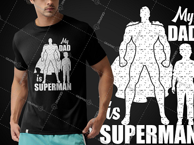 Father's Day T-Shirt Design (My Father is Superman) dada design father funny tshirt illustration logodesign shirt t shirt design tshirt typography vector vintage design