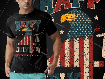Happy 4th July USA Independent  Day T-Shirt Design