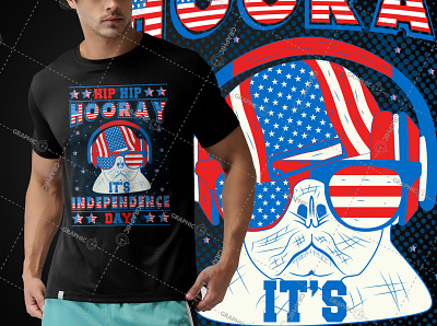 Hip Hip Hooray It's Independence Day 4th July T-Shirt Design 4th july funny tshirt illustration independence day independent day t shirt design tshirtdesign typography vector vintage design