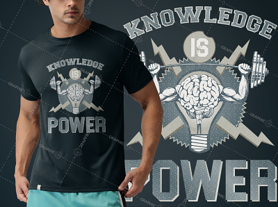 Knowledge is Power - Vintage Awesome T-Shirt Design awesome t shirt creative t shirt funny tshirt illustration knowledge is power logodesign power t shirt summer design t shirt design t shirt logo tee tshirtdesign typography vector vintage design