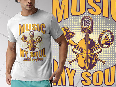 Vector illustration musical tshirt design.