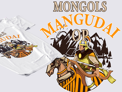 Mongol Mangudai vector illustration  t-shirt design