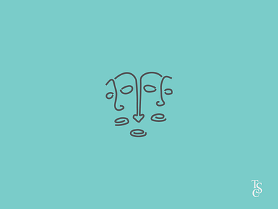 Three Strangers illustration logo logo design