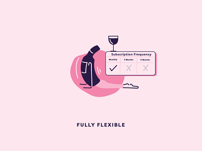 Flexible Subscription payments alcohol illustration logo pilates wine wine bottle wine label yoga