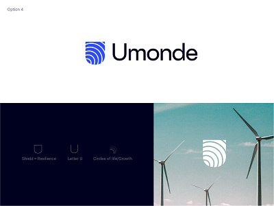 Umonde Logo option asset asset management brand branding digital fund hydro logo renewable energy science solar technology logo wind