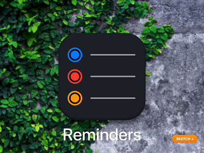 Apple Reminders App Icon - iOS 13 Dark 13 14 app app icon apple design file flat icon ios logo logo design logotype original sketch top