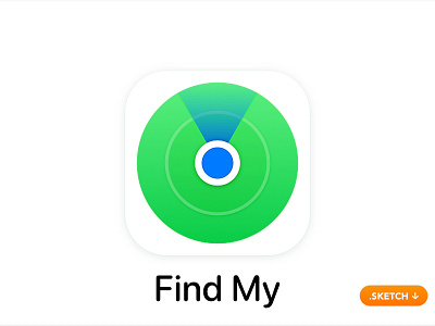 Apple "Find My" App Icon - iOS 13 - Freebie 13 14 2020 app app icon apple design family finder flat friends icon ios iphone location logo password radar top tracking