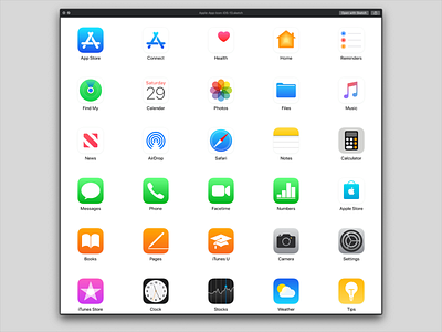 Apple App Icons - iOS 13 13 air app app icon apple books camera clock connect design health icon ios news pages reminder stocks store tips top