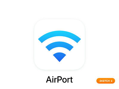 Apple "AirPort" App Icon - iOS 13 13 14 app app icon apple base design express flat icon ios logo network password security station time top utility wi fi